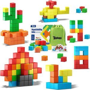 48PCS Magnetic Blocks for Toddlers Toys, Large Magnetic Cube Toys